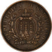 Coin, San Marino, 10 Centesimi, 1894, Rome, EF(40-45), Copper, KM:2