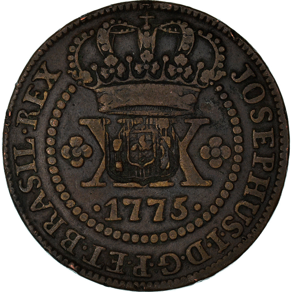 Moneta, Brasile, Jose I, 40 Reis, 1809, BB, Rame, KM:280.1