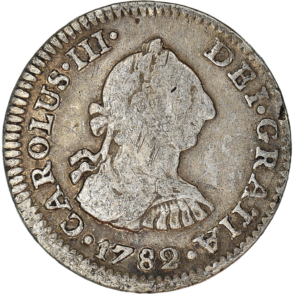 Coin, Mexico, Charles III, 1/2 Réal, 1782, Mexico City, VF(30-35), Silver
