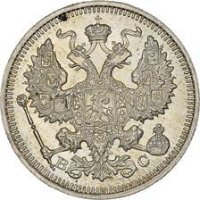 Coin, Russia, Nicholas II, 20 Kopeks, 1915, Petrograd, MS(63), Silver, KM:22a.2