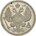 Coin, Russia, Nicholas II, 20 Kopeks, 1915, Petrograd, MS(63), Silver, KM:22a.2
