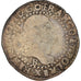 Moneta, Francia, Henri III, 1/4 Franc au col plat, 1588, Rouen, B+, Argento