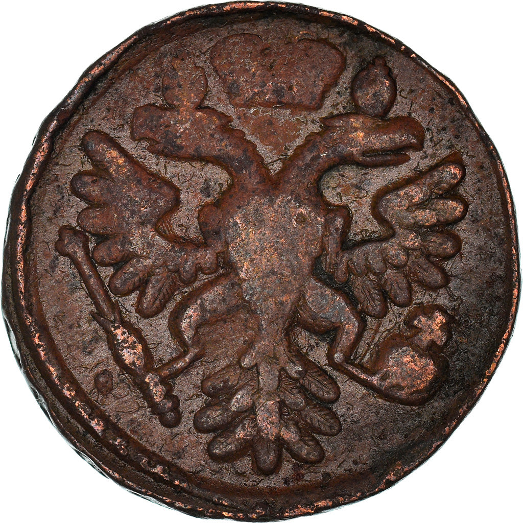 Moneta, Russia, Denga, 1/2 Kopek, 1737, BB, Rame, KM:188