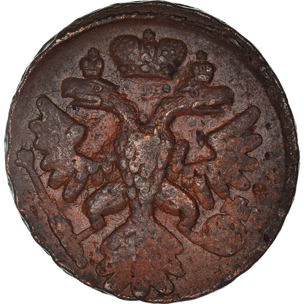 Moneta, Russia, Denga, 1/2 Kopek, 1740, BB+, Rame, KM:188