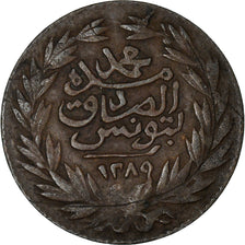 Moneta, Tunisia, TUNIS, Sultan Abdul Aziz with Muhammad al-Sadiq Bey, 1/4