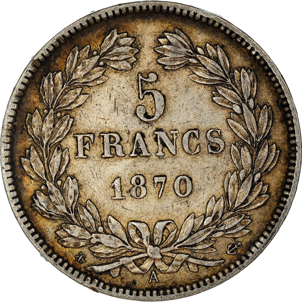 Coin, France, Cérès, 5 Francs, 1870, Paris, EF(40-45), Silver, KM:818.1