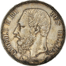 Moneta, Belgio, Leopold II, 5 Francs, 5 Frank, 1868, Brussels, BB+, Argento