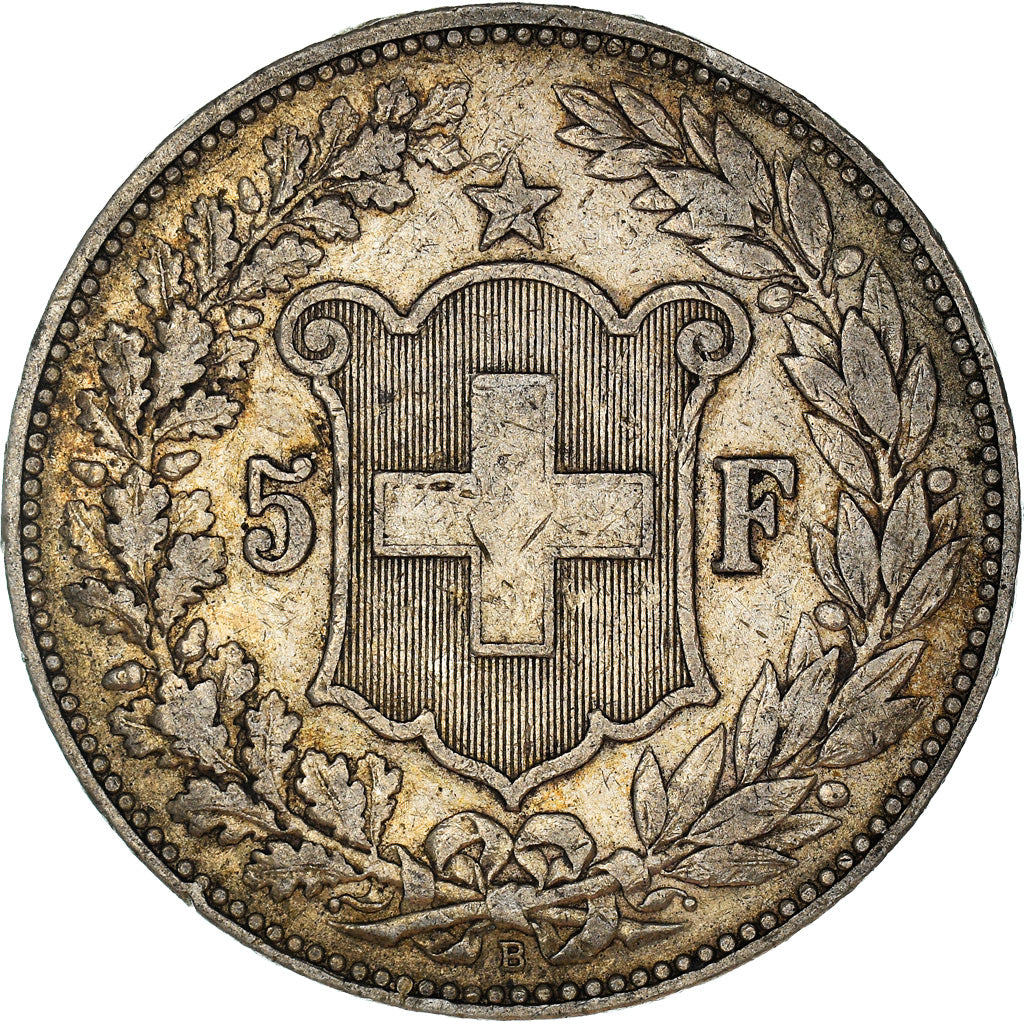 Coin, Switzerland, 5 Francs, 1889, Bern, VF(30-35), Silver, KM:34