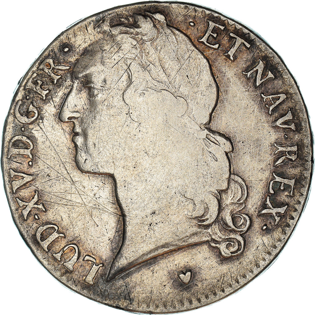 Moneta, Francja, Louis XV, Écu au bandeau, Ecu, 1745, Tours, VF(30-35), Srebro