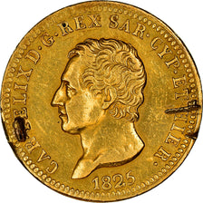 Moneta, STATI ITALIANI, SARDINIA, Carlo Felice, 40 Lire, 1825, Torino, BB, Oro