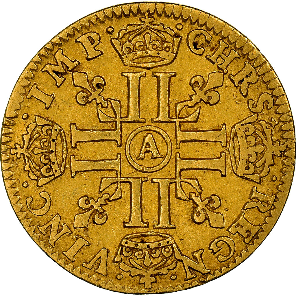 Moneta, Francia, Louis XIII, 1/2 Louis d'or, 1642, Paris, BB, Oro, Gadoury:57