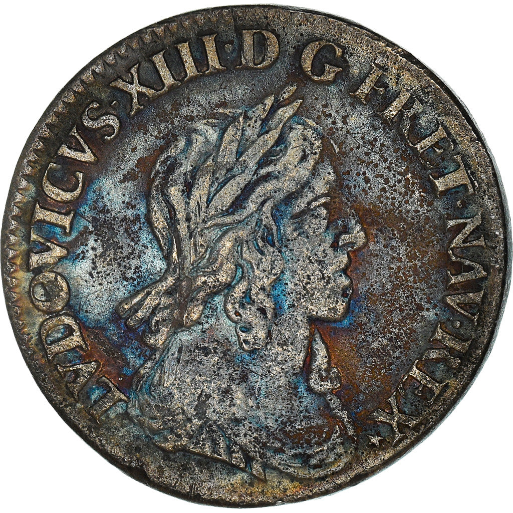 France, Louis XIII, 1/12 Ecu, 1642, Paris, 2ème poinçon de Warin, Argent, TTB