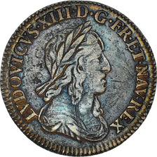Monnaie, France, Louis XIII, 1/12 Ecu, 1643, Paris, 2ème poinçon de Warin