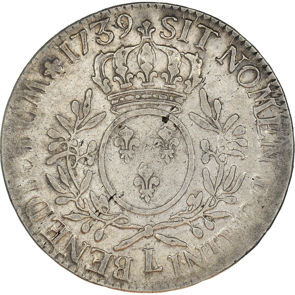 Moneda, Francia, Louis XV, Écu aux branches d'olivier, Ecu, 1739, Bayonne, BC+