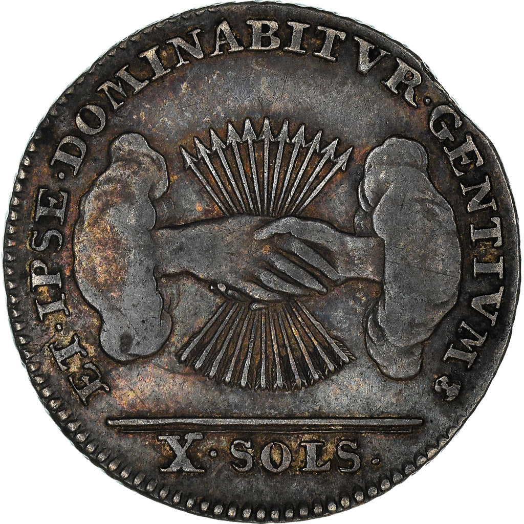 Coin, AUSTRIAN NETHERLANDS, 10 Sols, 10 Stuivers, 1790, Brussels, AU(50-53)