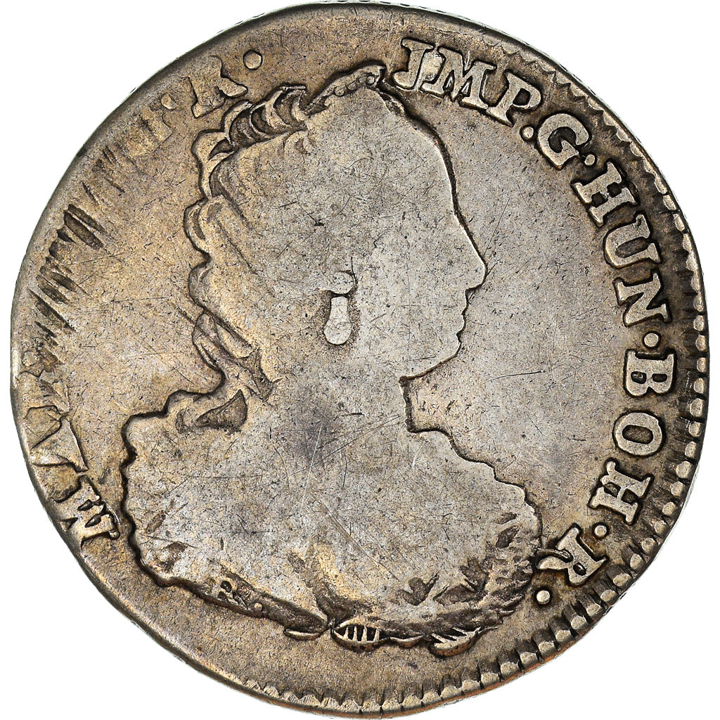 Coin, AUSTRIAN NETHERLANDS, Maria Theresa, 1/8 Ducaton, 1753, Bruges, F(12-15)