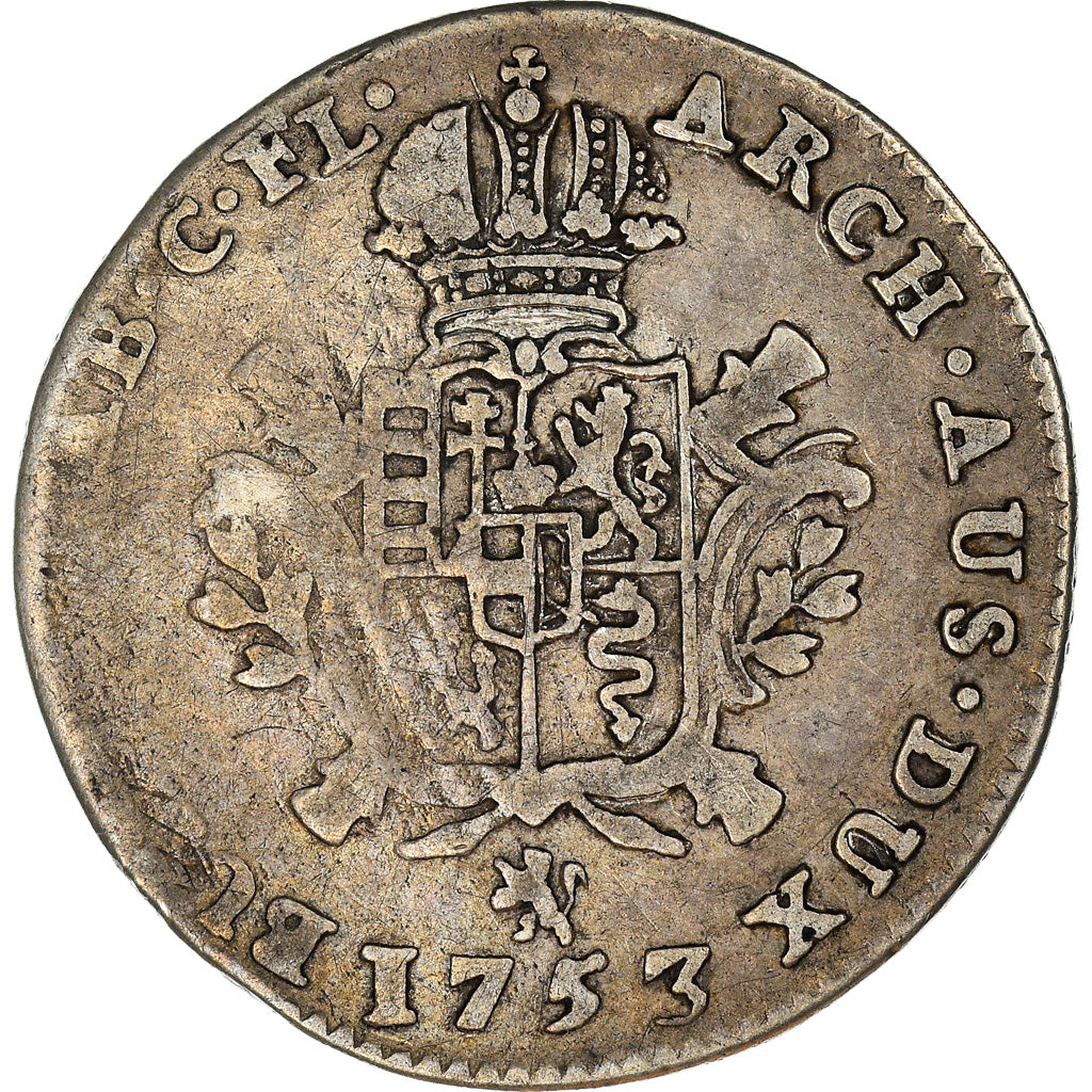 Coin, AUSTRIAN NETHERLANDS, Maria Theresa, 1/8 Ducaton, 1753, Bruges, F(12-15)