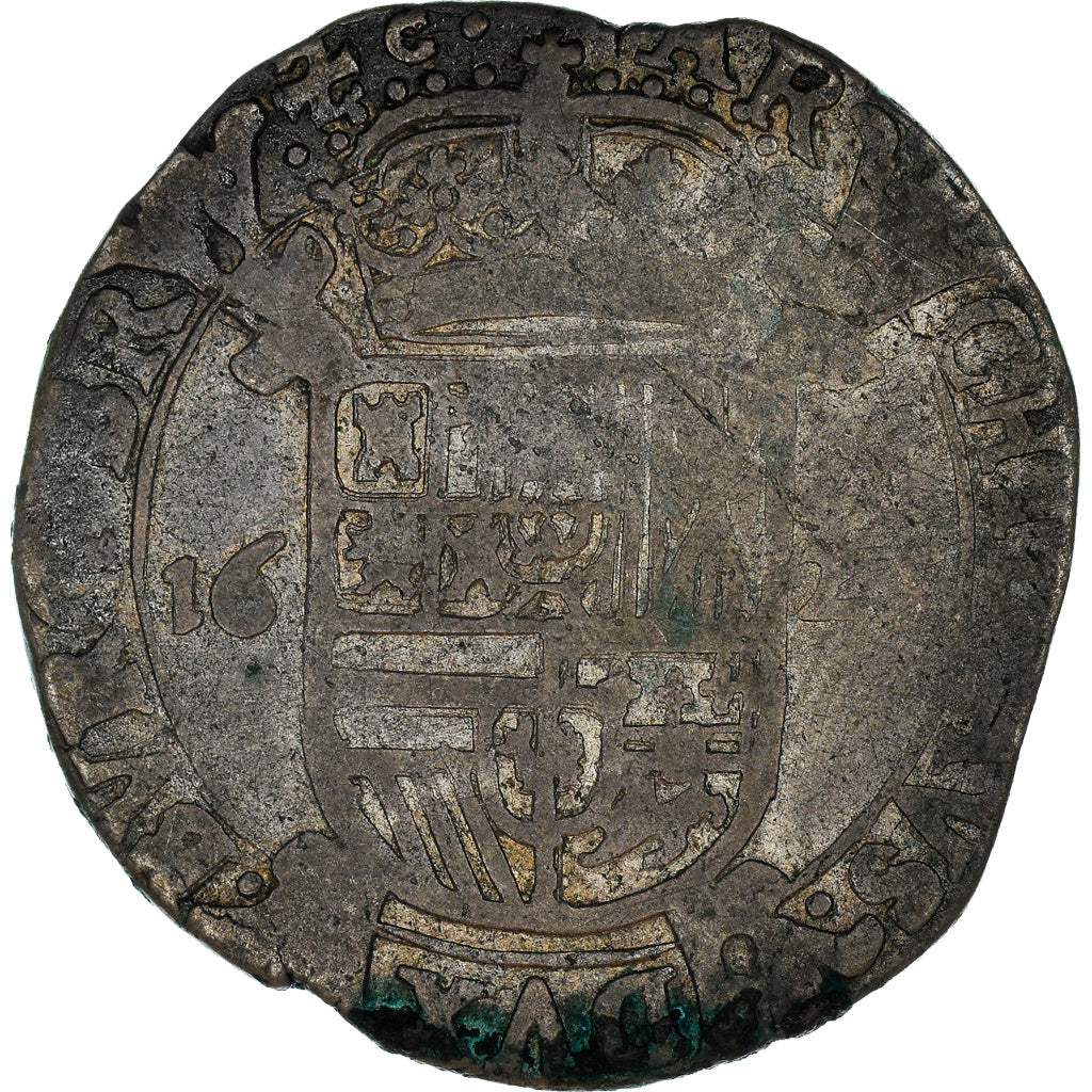 Munten, Lage Spaanse landen, Filip IV, Escalin, 1625, Anvers, FR+, Zilver