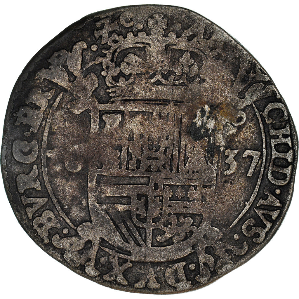Münze, Spanische Niederlande, BRABANT, Philip IV, Escalin, 1637, Antwerpen, S+