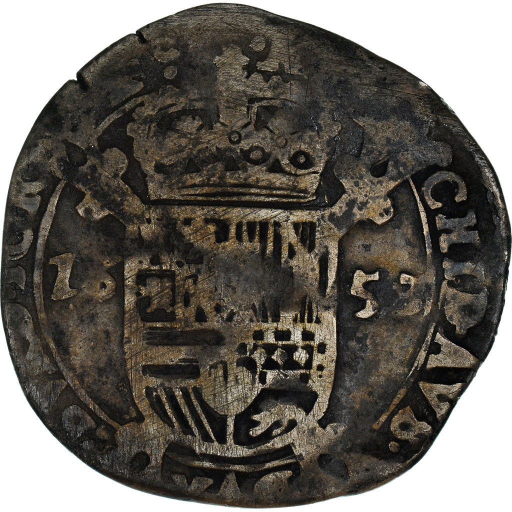 Coin, Spanish Netherlands, TOURNAI, Philip IV, Escalin, 1653, VF(20-25), Silver