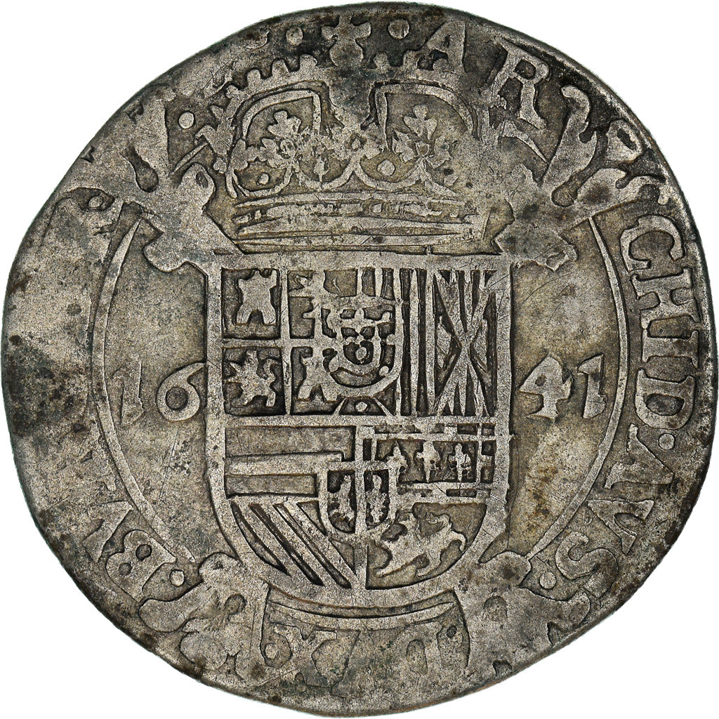 Münze, Spanische Niederlande, BRABANT, Philip IV, Escalin, 1641, Antwerpen, S+