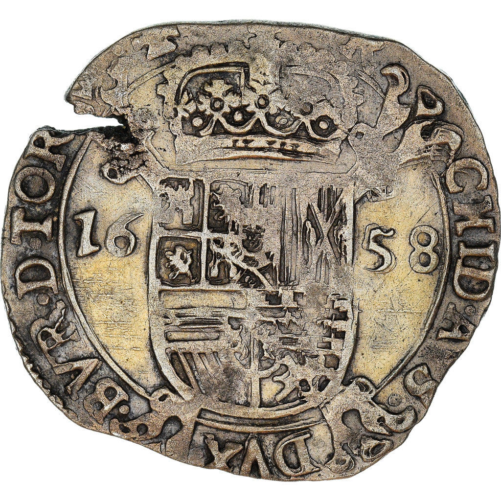 Moneta, Paesi Bassi Spagnoli, TOURNAI, Philip IV, Escalin, 6 Sols, 1658, BB