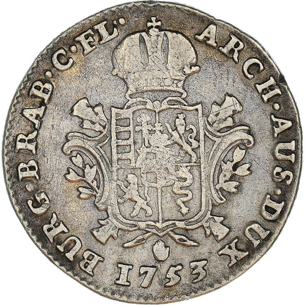 Coin, AUSTRIAN NETHERLANDS, Maria Theresa, 1/8 Ducaton, 1753, Antwerp