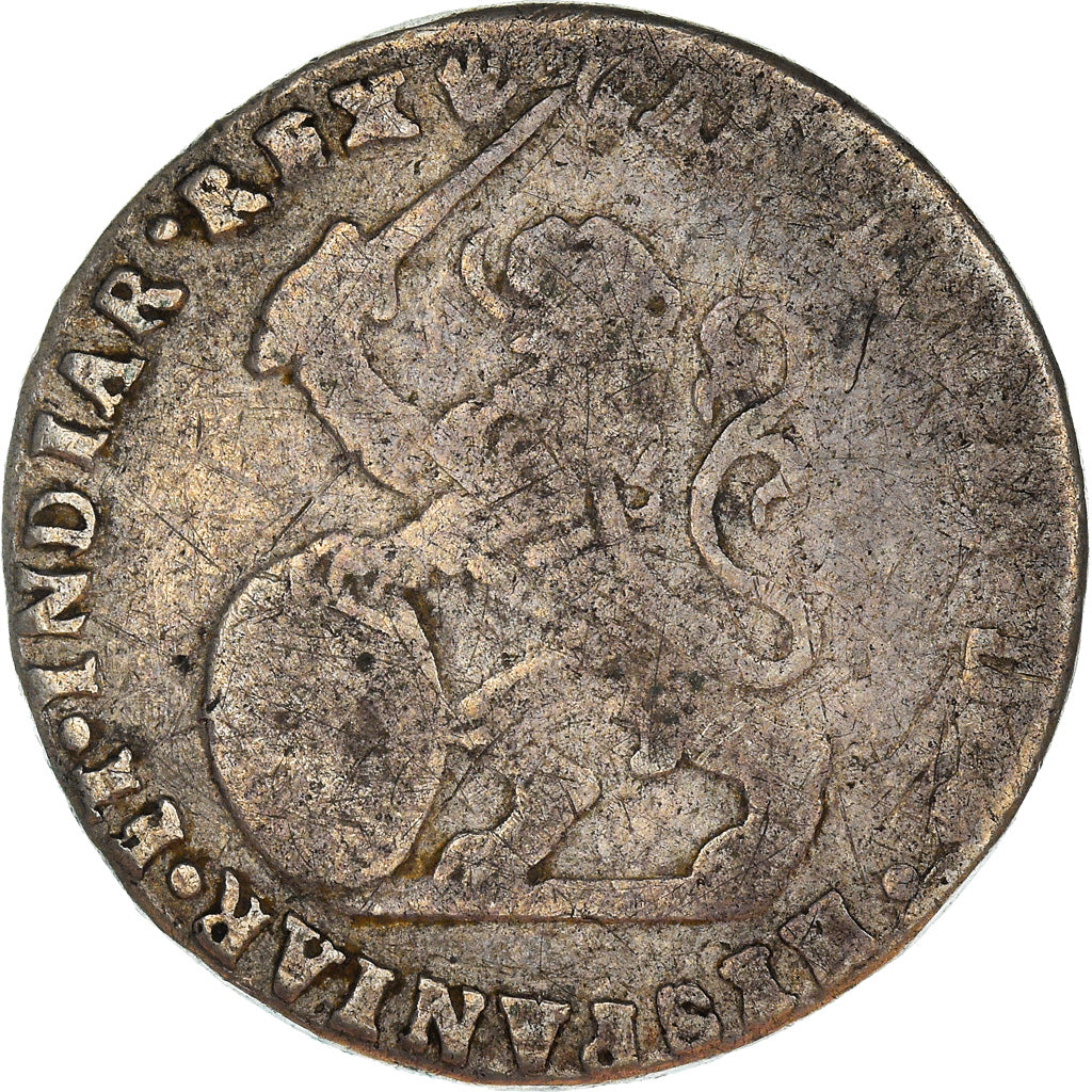 Moneda, Países Bajos españoles, BRABANT, Charles II, Escalin, 1698, Antwerp