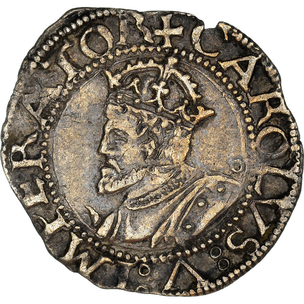 Moneta, STATI FRANCESI, Charles Quint, Carolus, 1543, Besançon, BB+, Argento