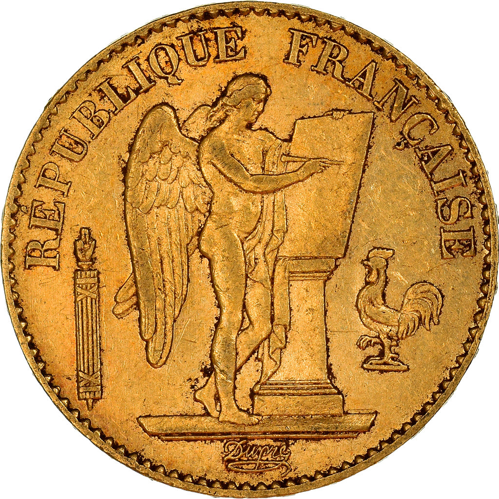 Moneta, Francia, Génie, 20 Francs, 1875, Paris, BB+, Oro, KM:825