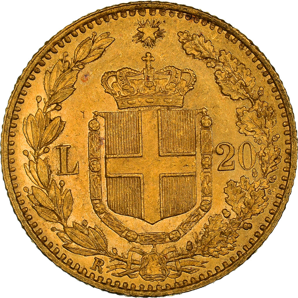 Coin, Italy, Umberto I, 20 Lire, 1882, Rome, MS(64), Gold, KM:21