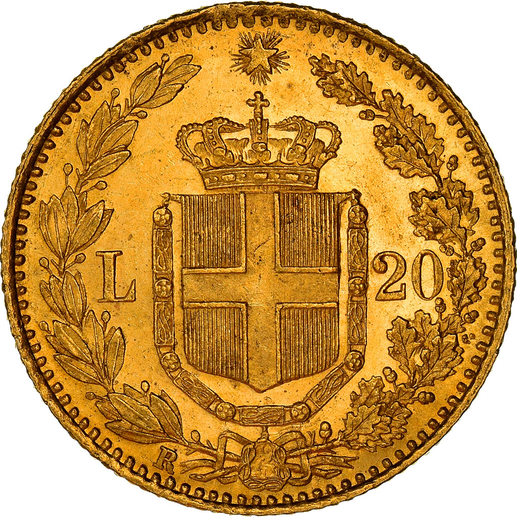 Coin, Italy, Umberto I, 20 Lire, 1882, Rome, MS(63), Gold, KM:21