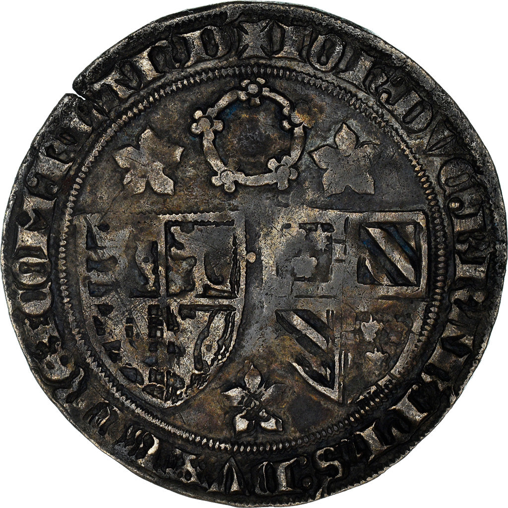 Moneta, Belgio, BRABANT, Jeanne, Gros Rozebeker, 1384, Louvain, BB, Argento