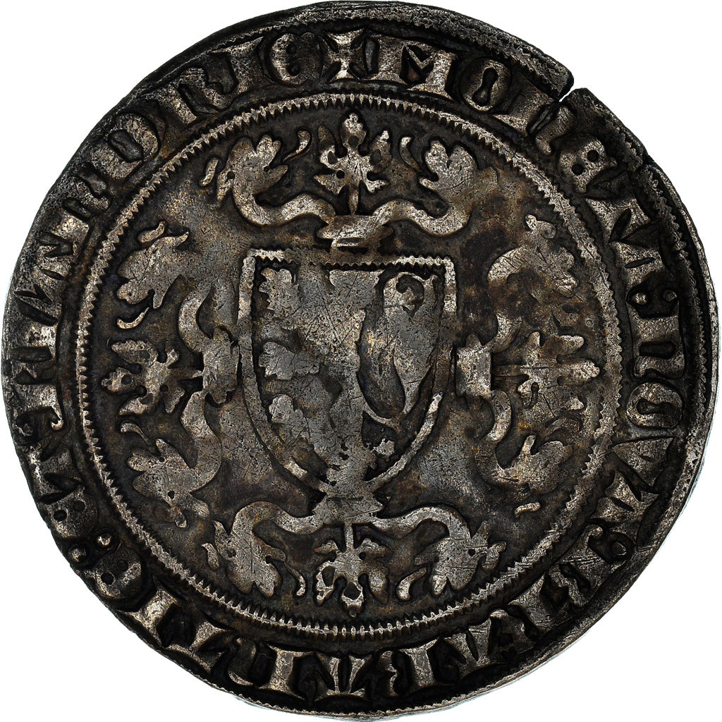 Moneta, Belgio, BRABANT, Jeanne, Gros Rozebeker, 1384, Louvain, BB, Argento