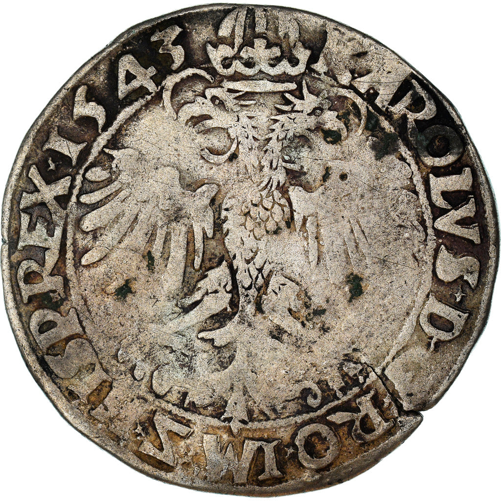 Coin, Belgium, BRABANT, Charles Quint, Vlieger, 4 Patards, 1543, Anvers