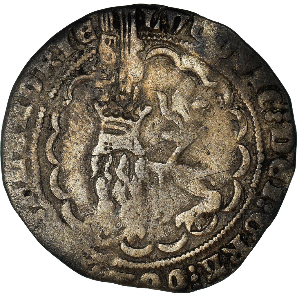 Coin, France, Flanders, Louis de Male, Gros ou demi-botdraeger, Gand, VF(30-35)