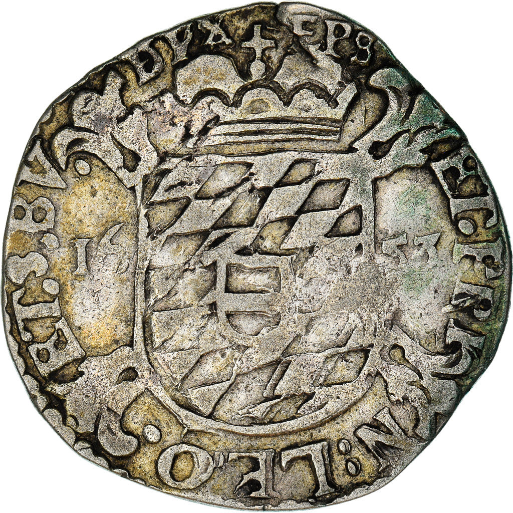 Moneta, LIEGE, Maximilian Henry, Escalin, 1653, Liege, MB+, Argento, KM:76