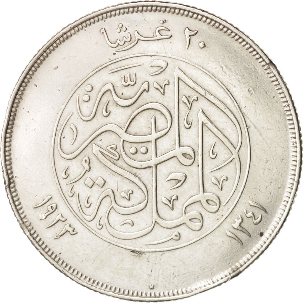Egitto, Fuad I, 20 Piastres, 1923, Heaton, BB, Argento, KM:338
