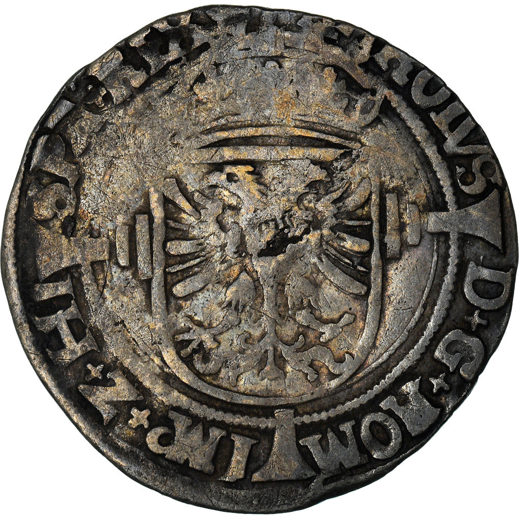 Moneta, Belgio, Charles Quint, 1/2 Réal, Anvers, MB+, Argento, Boudeau:2296