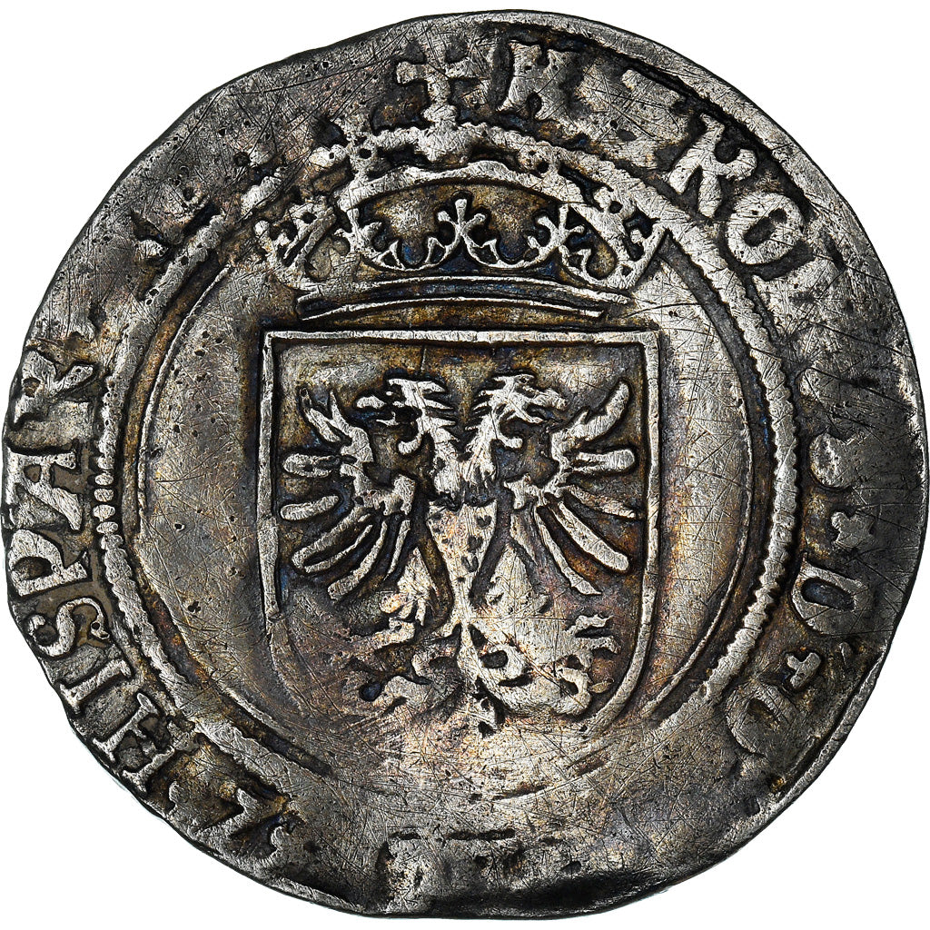 Coin, Belgium, BRABANT, Charles Quint, 1/2 Réal, Bruges, EF(40-45), Silver