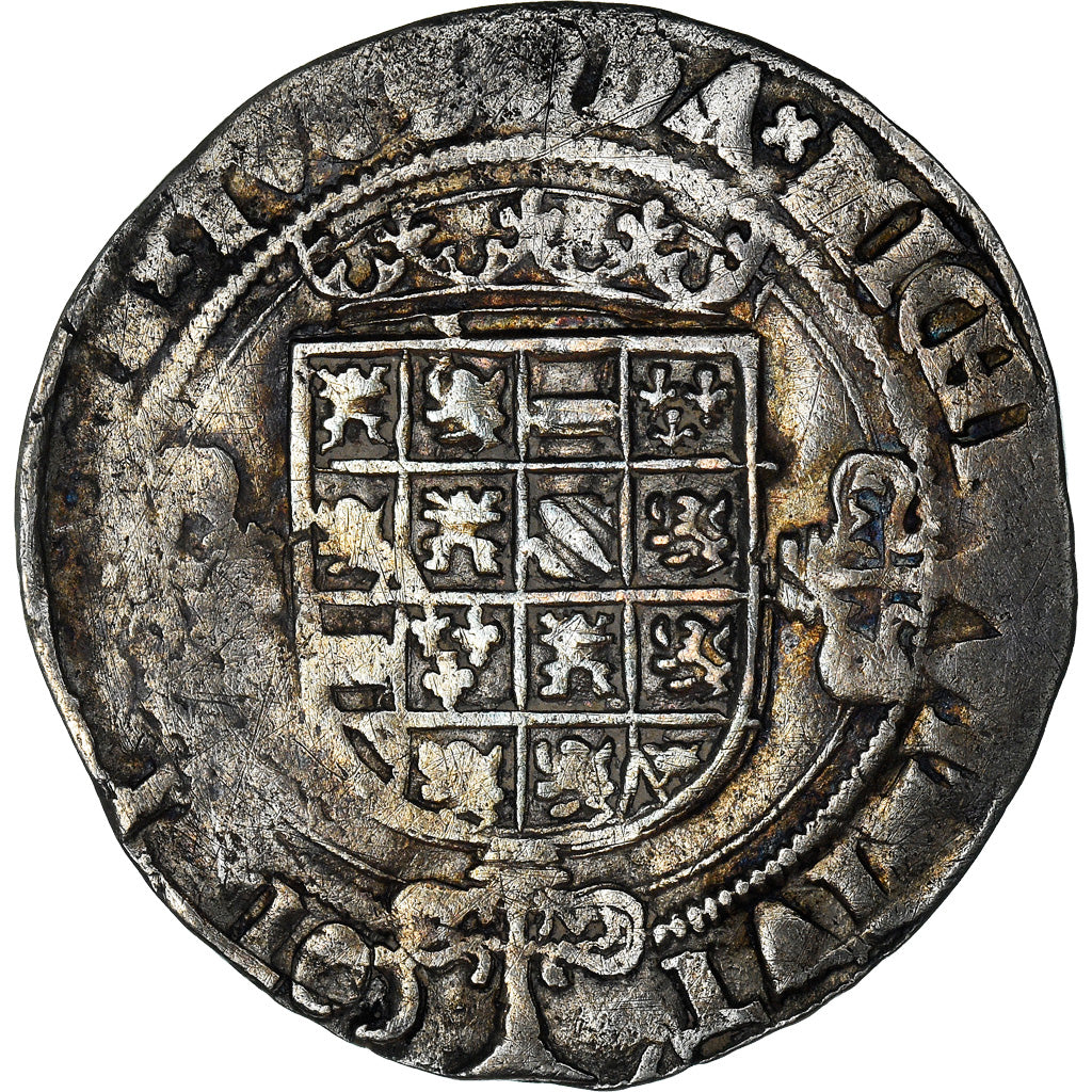 Coin, Belgium, BRABANT, Charles Quint, 1/2 Réal, Bruges, EF(40-45), Silver