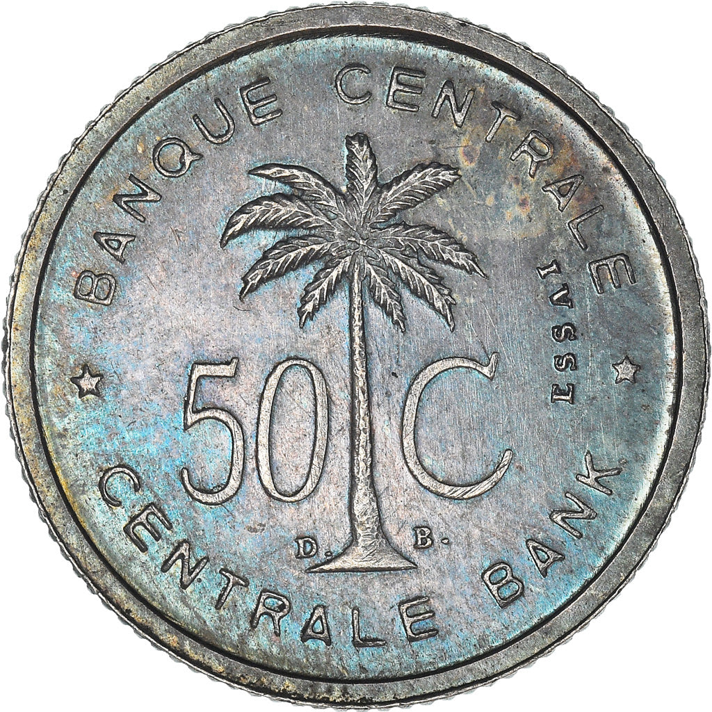 Münze, Belgisch-Kongo, RUANDA-URUNDI, 50 Centimes, 1954, ESSAI, UNZ, Silber