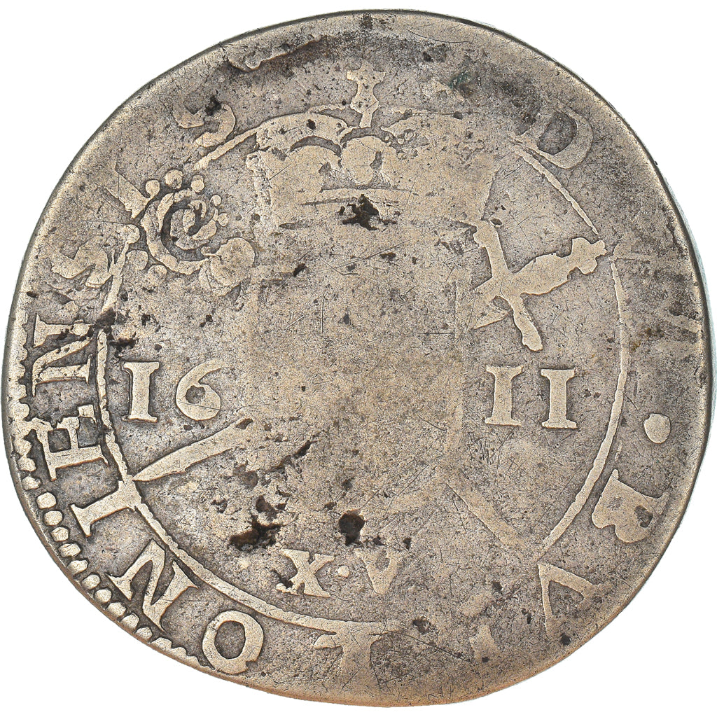 Coin, LIEGE, Ernest, Teston, 15 Sols, 1611, Bouillon, VF(20-25), Silver, KM:17