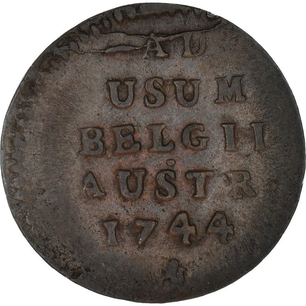 Coin, AUSTRIAN NETHERLANDS, Maria Theresa, Liard, Oord, 1744, Bruges, AU(50-53)