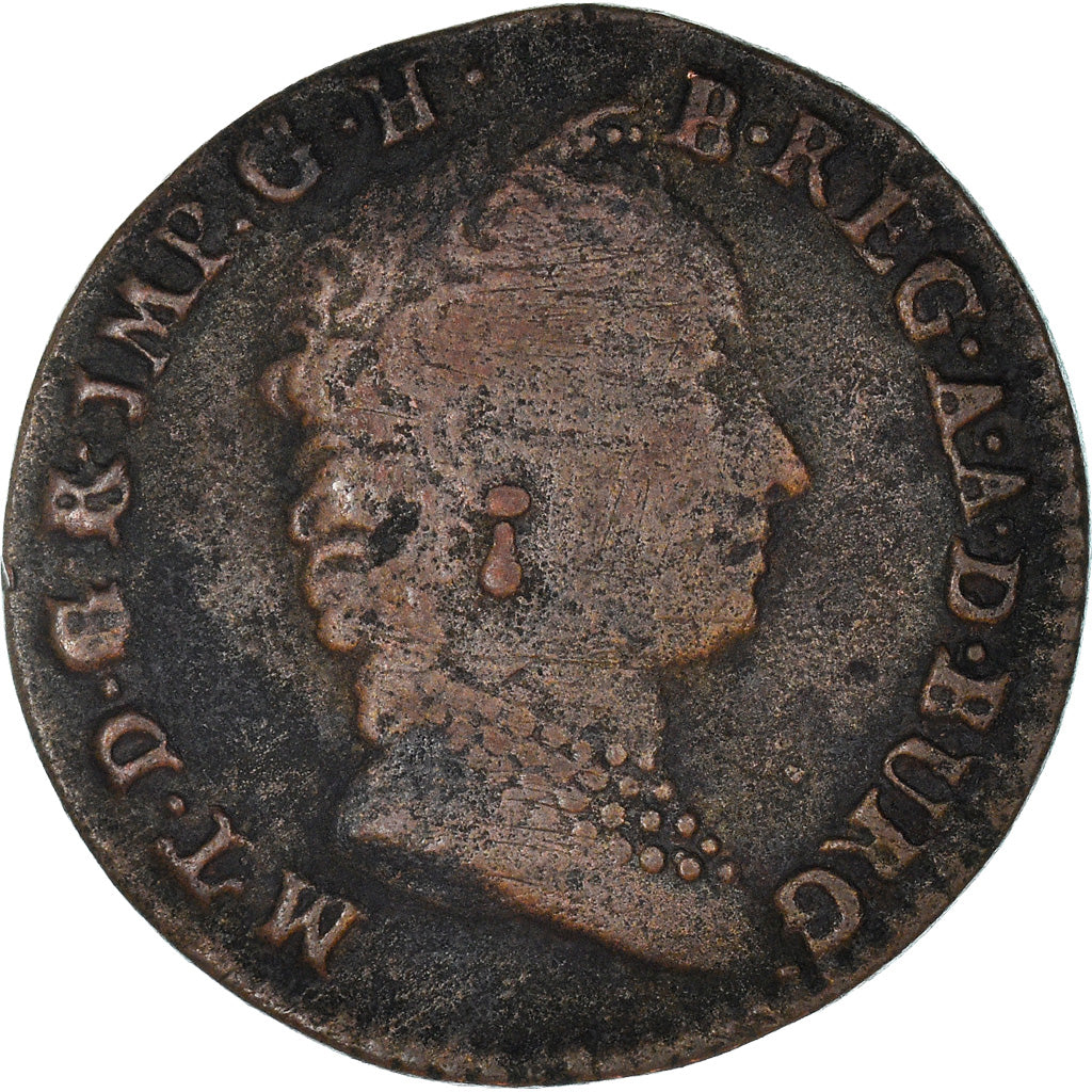 Monnaie, AUSTRIAN NETHERLANDS, Maria Theresa, Liard, Oord, 1752, Bruges, TTB
