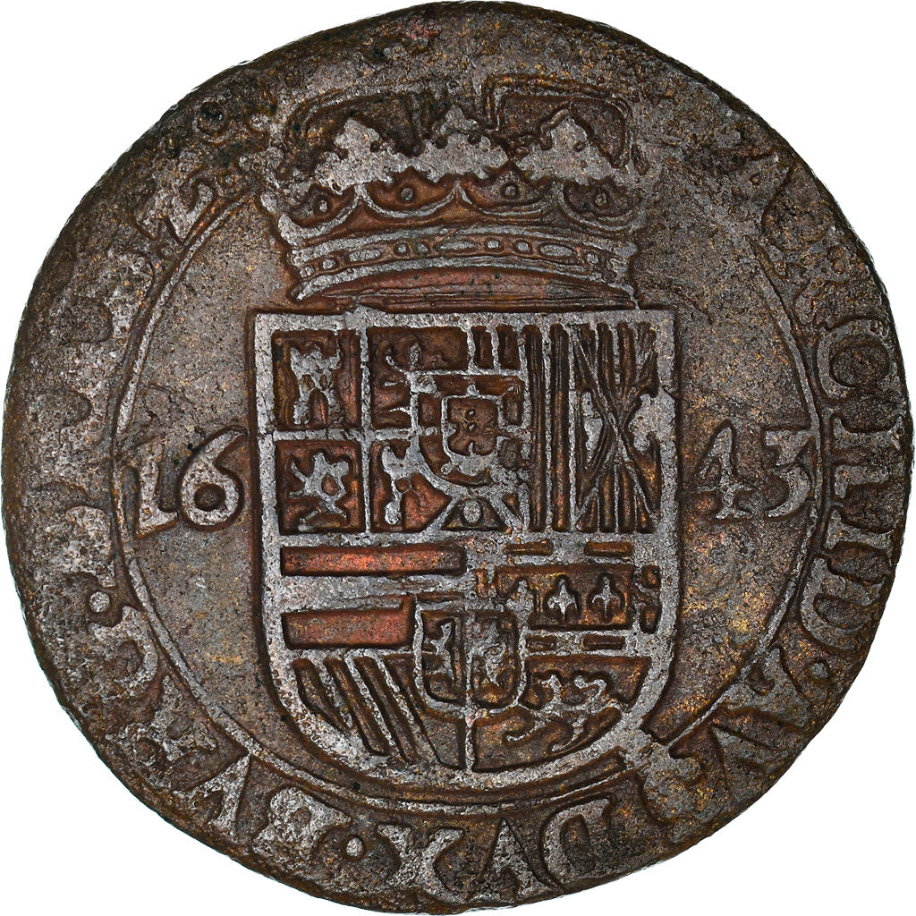 Coin, Spanish Netherlands, BRABANT, Philip IV, Liard, 12 Mites, 1643, Brabant
