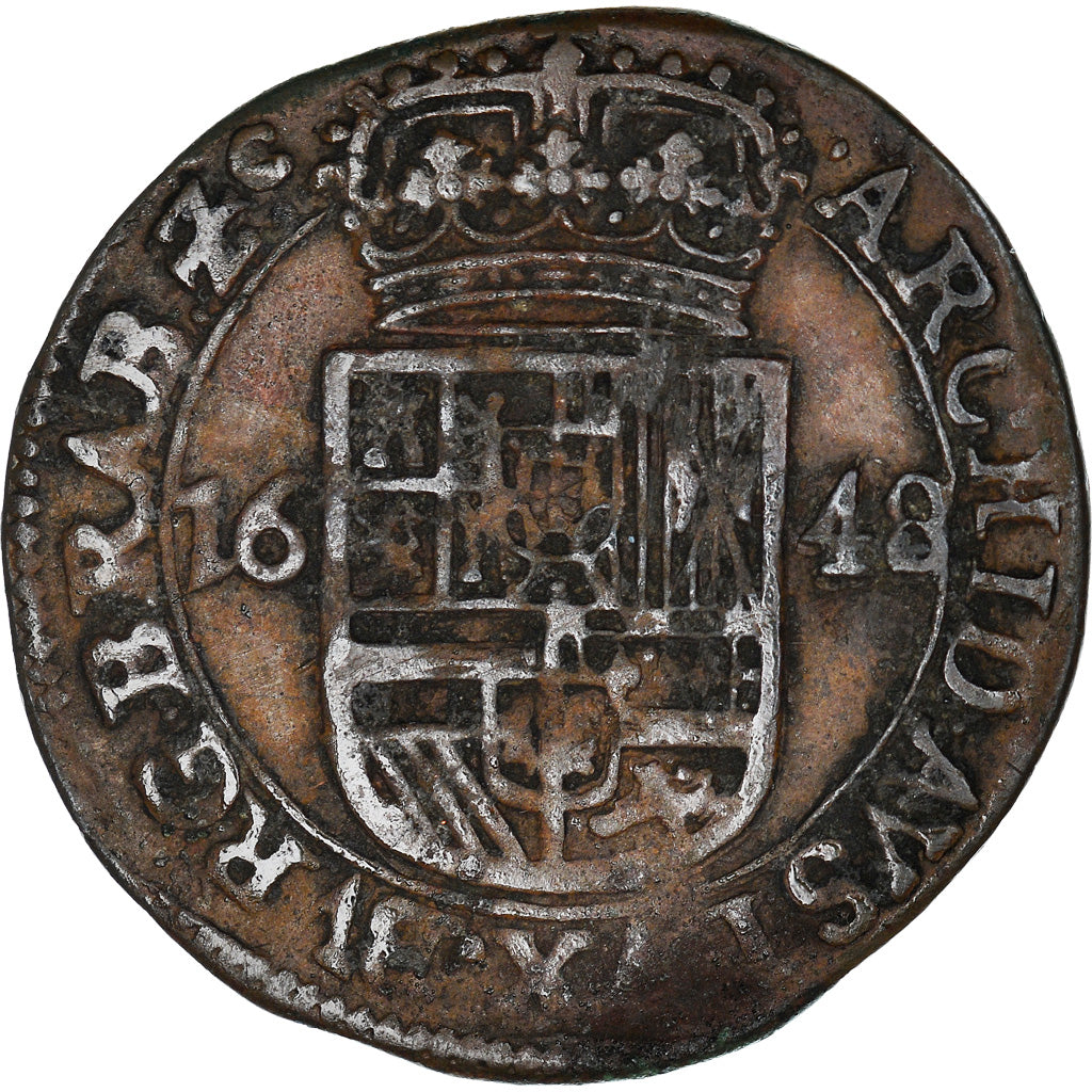 Monnaie, Pays-Bas espagnols, BRABANT, Philippe IV, Liard, 12 Mites, 1648