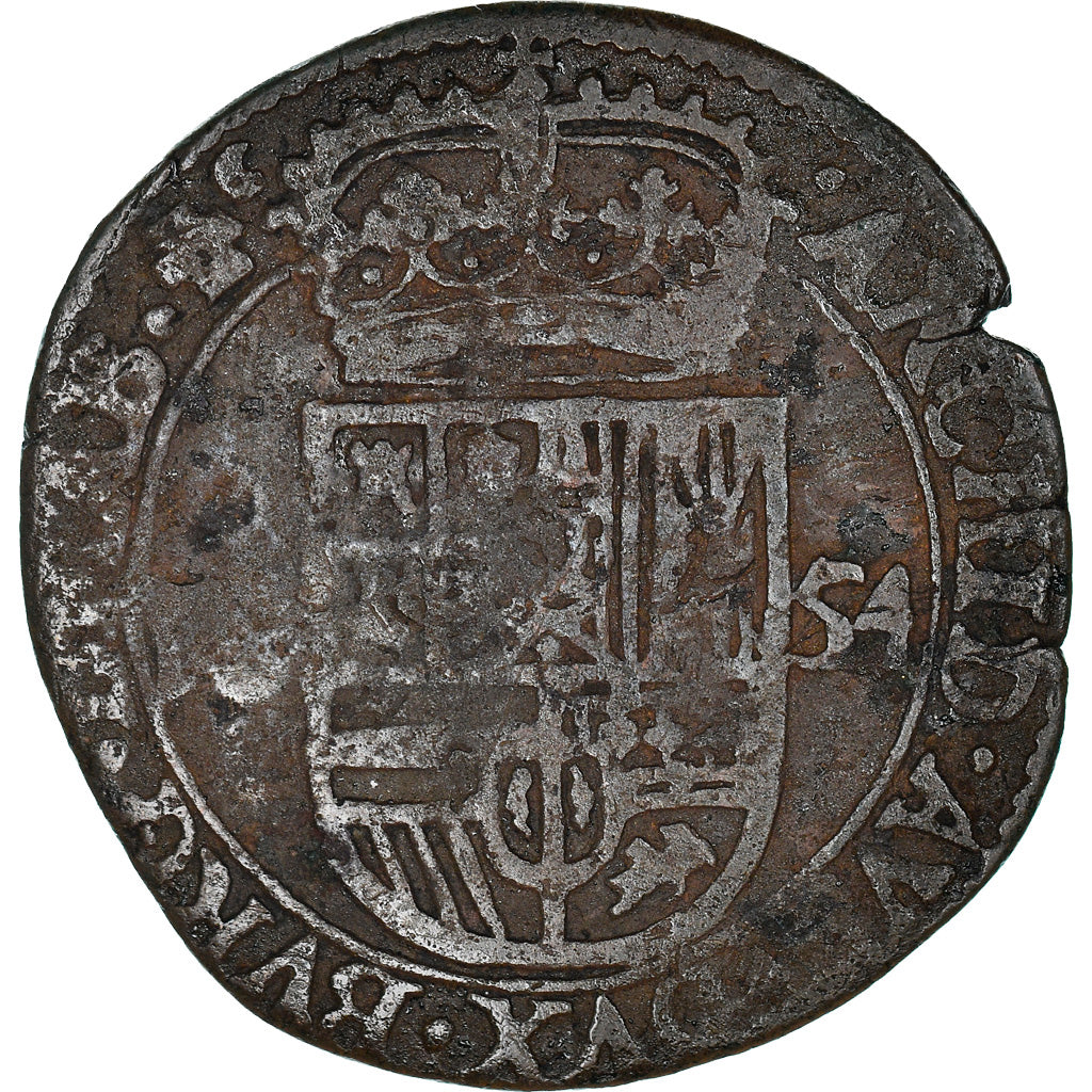 Coin, Spanish Netherlands, BRABANT, Philip IV, Liard, 12 Mites, 1654, Antwerp