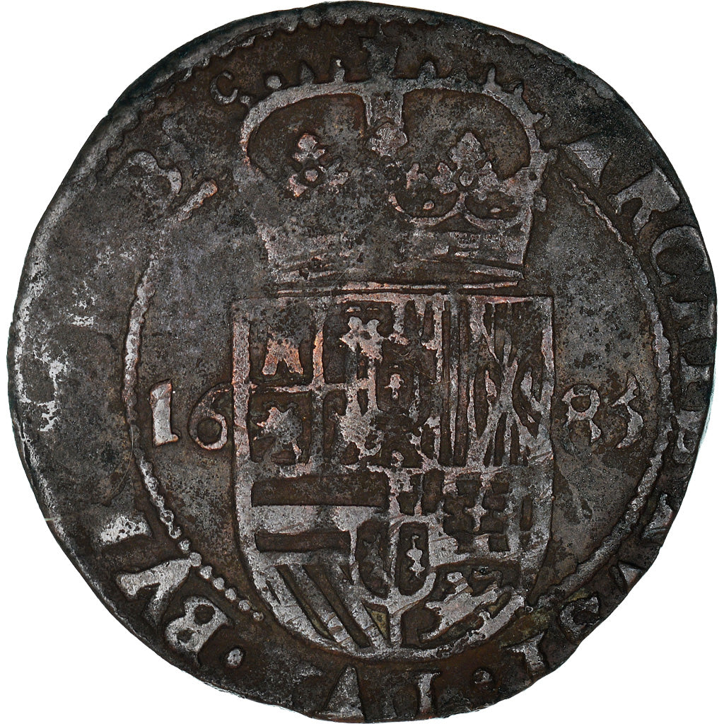 Coin, Spanish Netherlands, BRABANT, Charles II, Liard, 12 Mites, 1685, Brabant