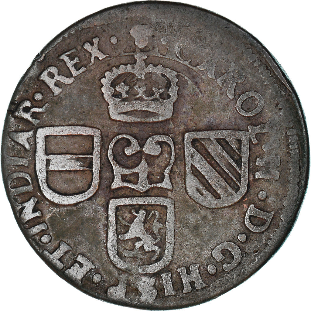Coin, Spanish Netherlands, BRABANT, Charles II, Liard, 12 Mites, 1691, Brabant